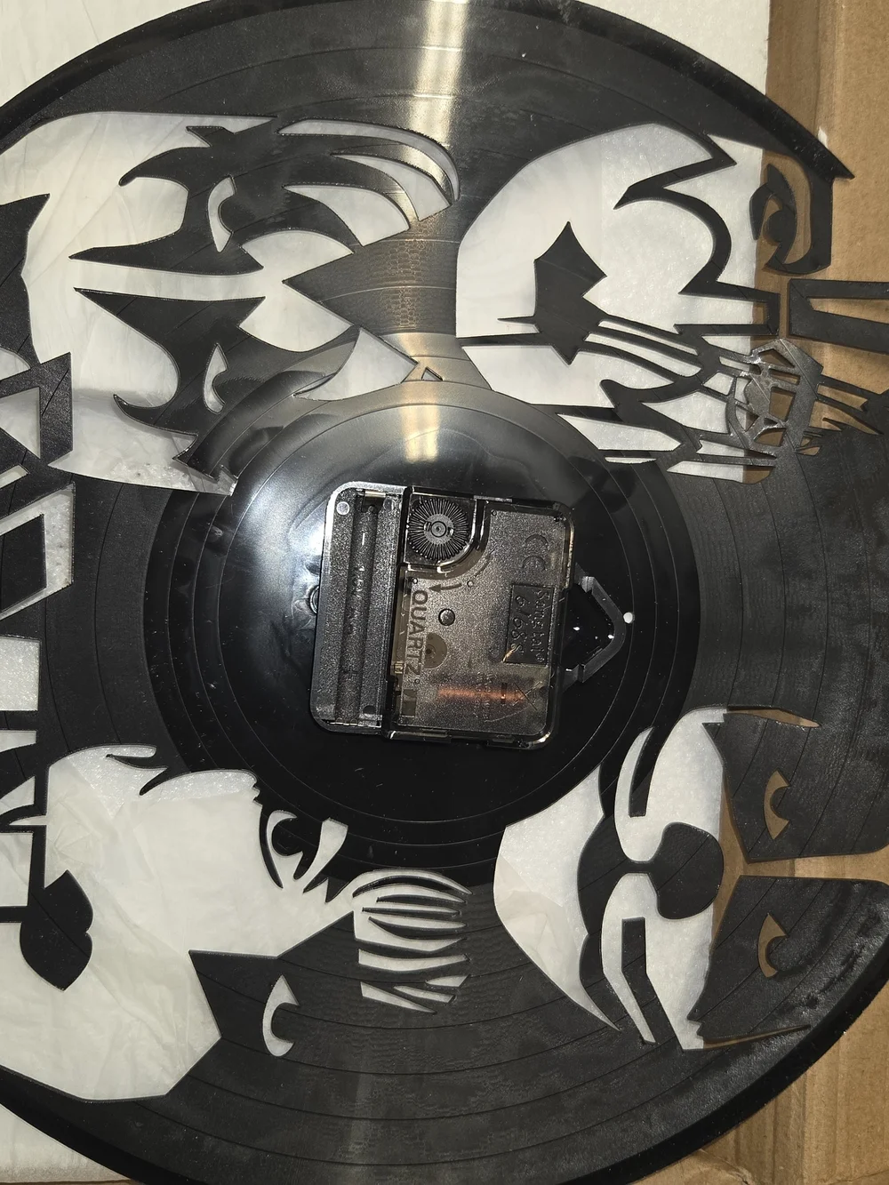 Black Vinyl KISS Record Wall Clock - Home Wall Decor